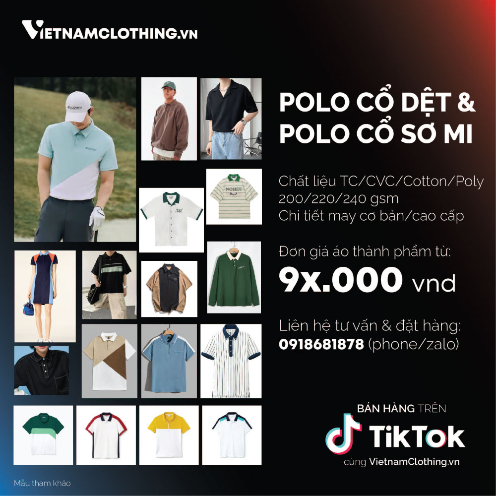 Xưởng May Gia Công Thời Trang Trọn Gói Áo Polo, Áo Cá Sấu, Áo Cổ Bẻ