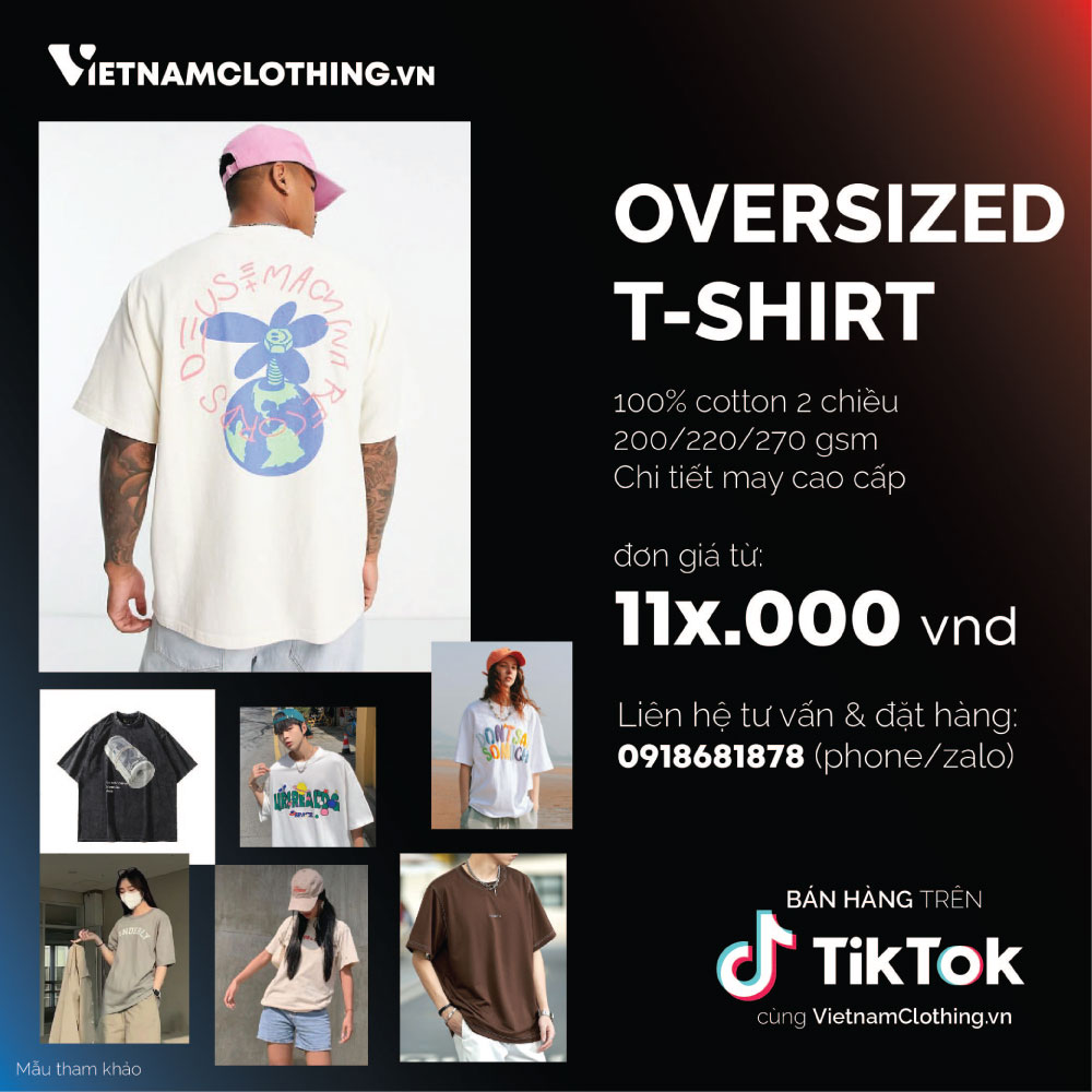 Xưởng May Gia Công Thời Trang Trọn Gói Áo Thun Oversized, Áo Thun Tay Lở