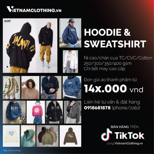 Xưởng May Gia Công Thời Trang Trọn Gói Áo Hoodie, Hoodie Zipper, Sweatshirt, Sweater