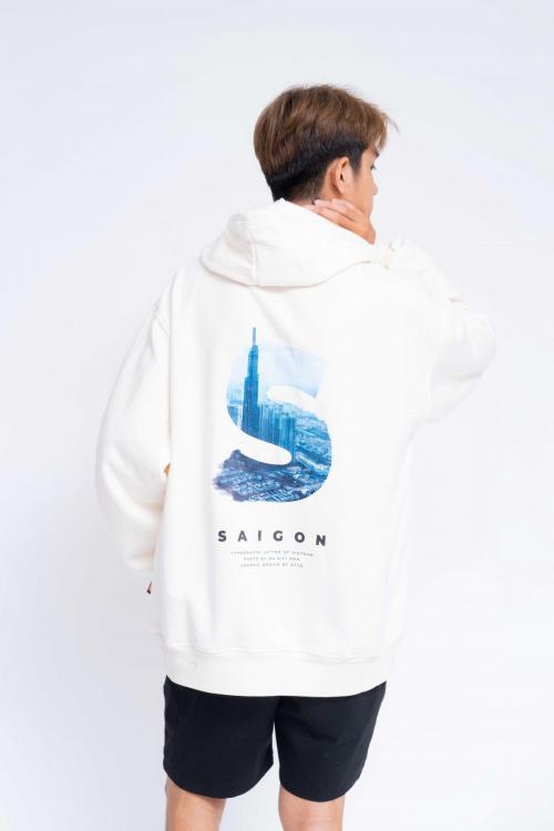 Hoodie Oversized Saigon Letter Of Vietnam