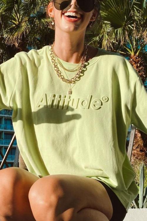 Áo Thun Oversized Xanh In Dập Nổi 006 - Mẫu Tham Khảo
