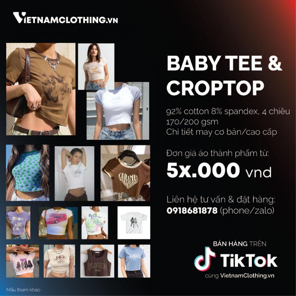 Xưởng May Gia Công Thời Trang Trọn Gói Áo Baby Tee, Crop-Top, Tank-Top Tại TP HCM